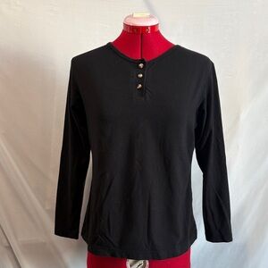 St. John's Bay Black Long Sleeve Tee